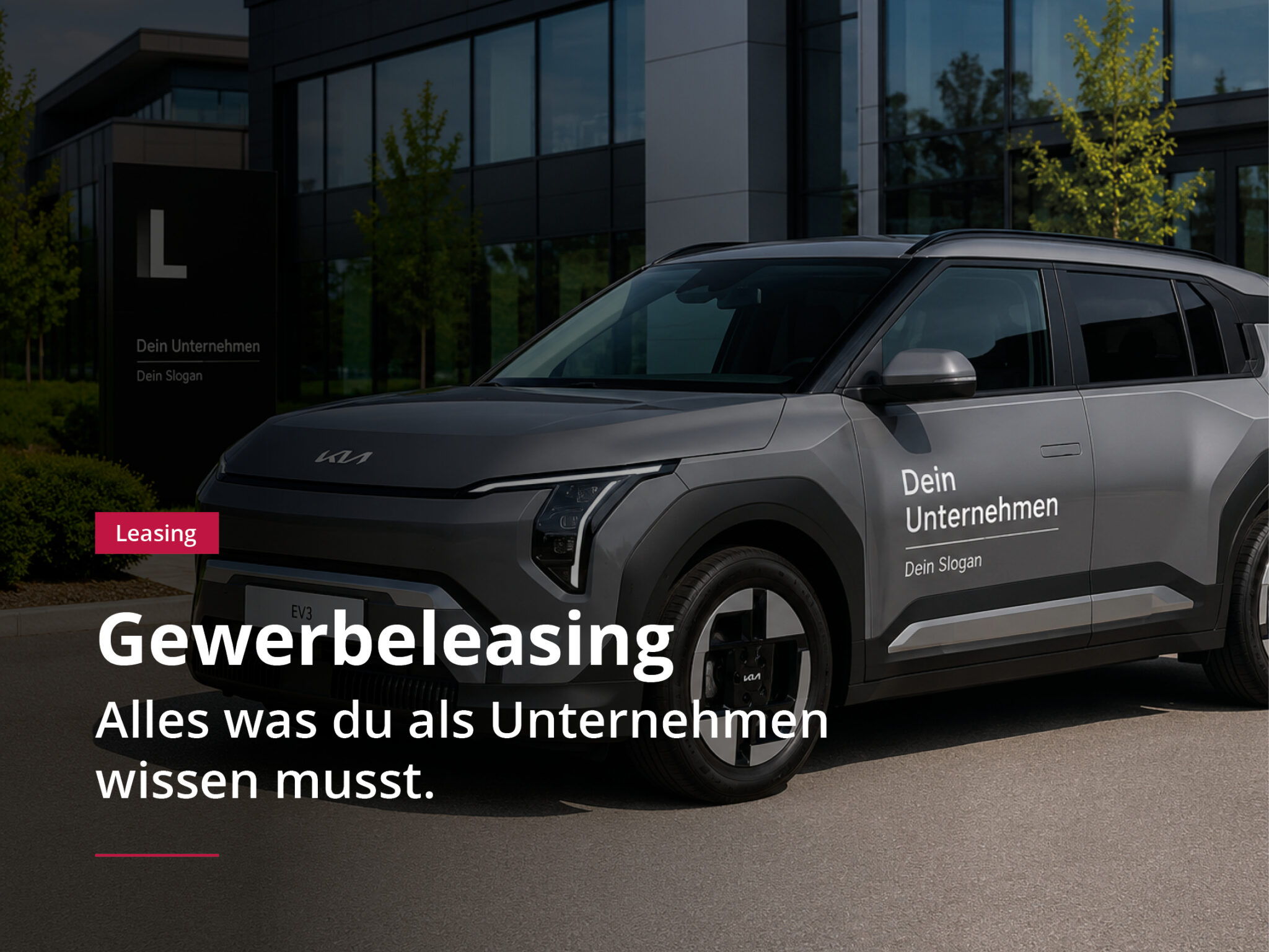 Gewerbeleasing, Fahrzeug mit Platzhalter Folierung eines LOGOS