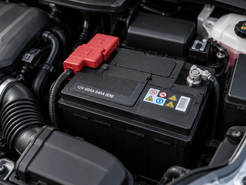 Autobatterie, Batterie-Kontrollleuchte; KI-generiert