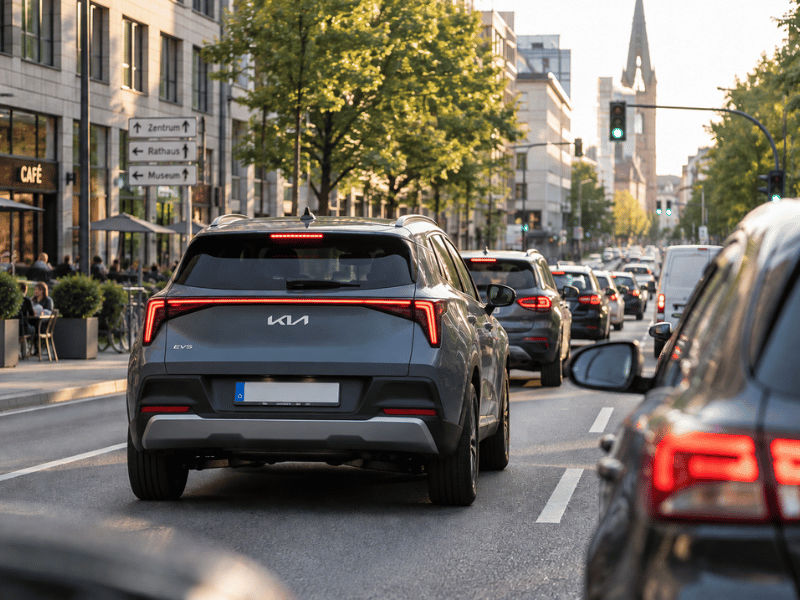 E-Auto Reichweite; Auto im Stadtverkehr; ki-generiert